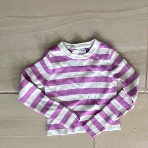 Zara KIds Girls Purple and White Stripped Crop Sweater US 11-12